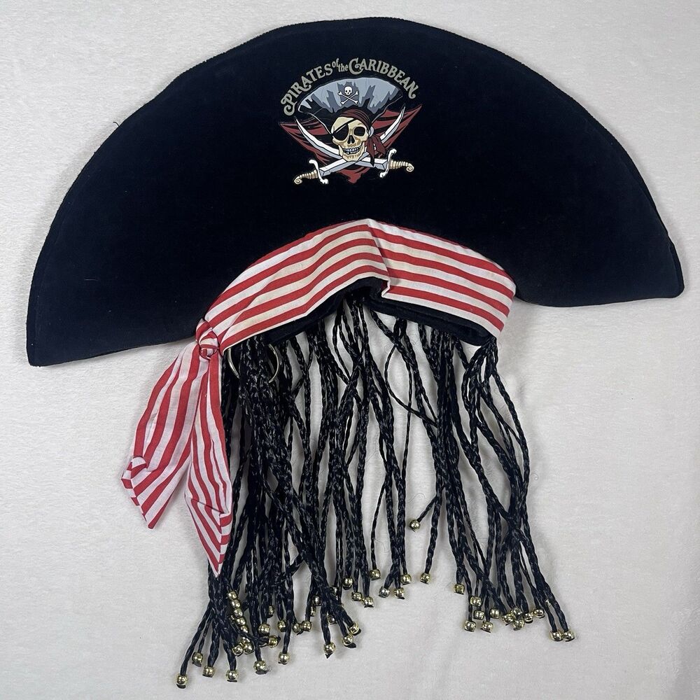 Official Walt Disney World Pirates of the Caribbean Hat with Beaded Braids Adult